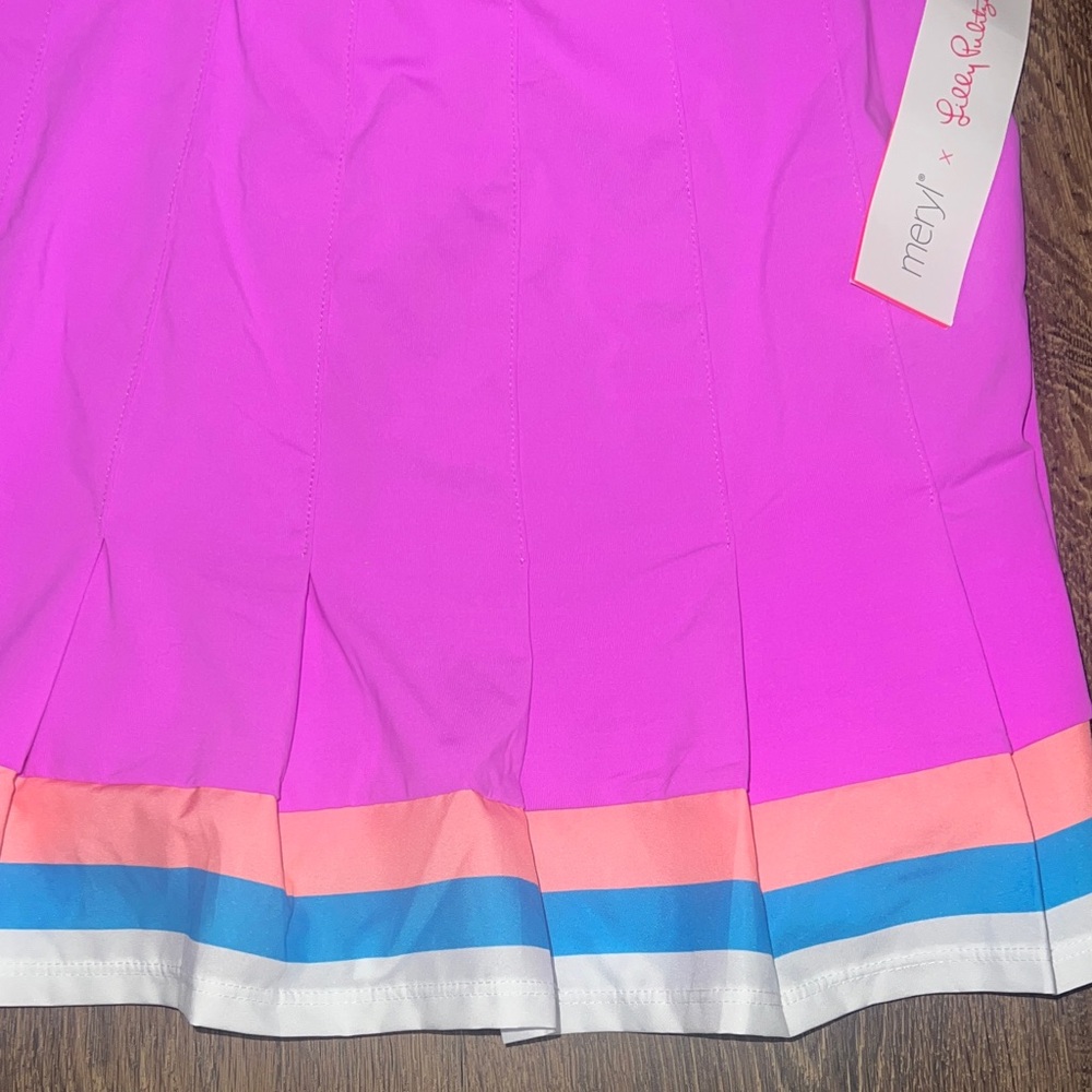Lilly Pulitzer Loren Pleated 13" Skort hot pink mini - Picture 5 of 6